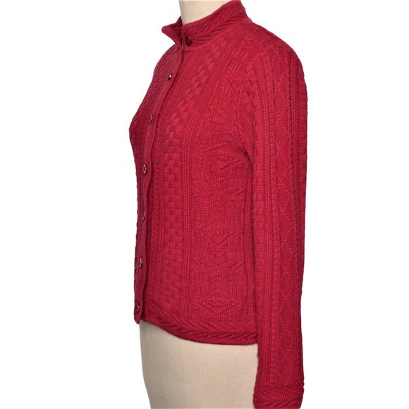 L.L. Bean 100% Cotton  Chunky Knit  Cardigan  Sweater Size S - Picture 3 of 9